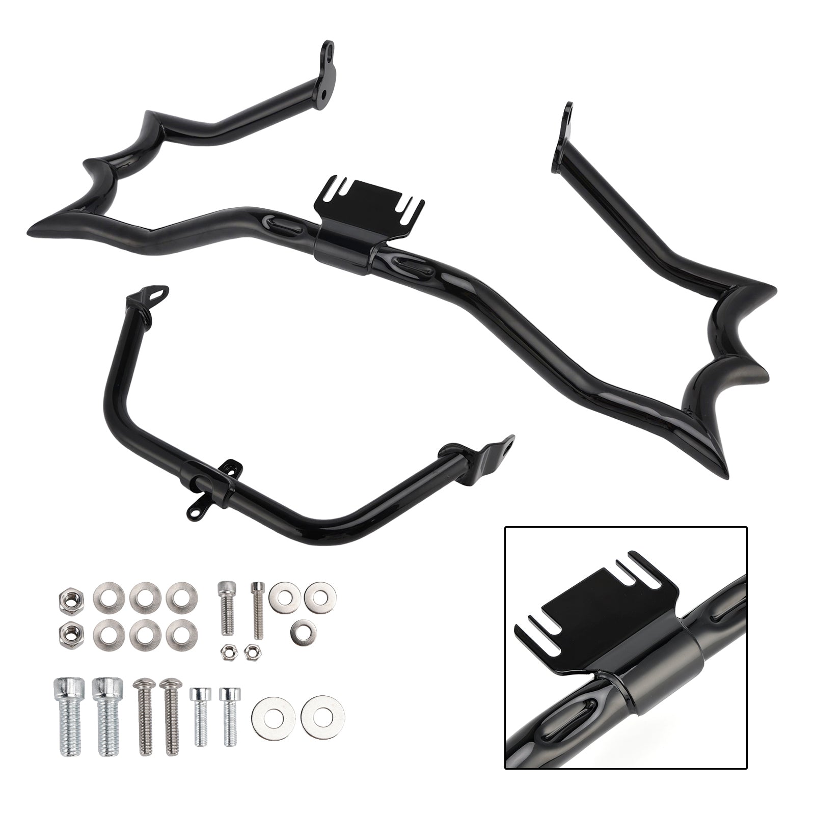 2009-2023 Touring Road King Bumper Engine Guard Fairing Mount Crash Bar Kit Chrome