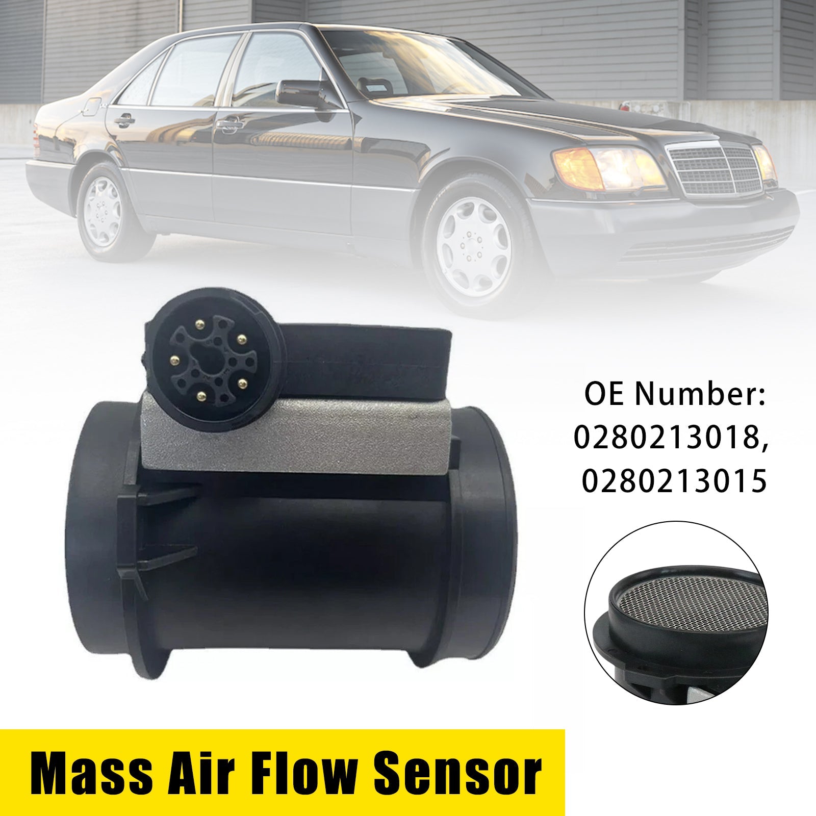 1993 For Mercedes-Benz 600 SEC Base 6.0L V12-Gas Mass Air Flow Sensor MAF 0280213018