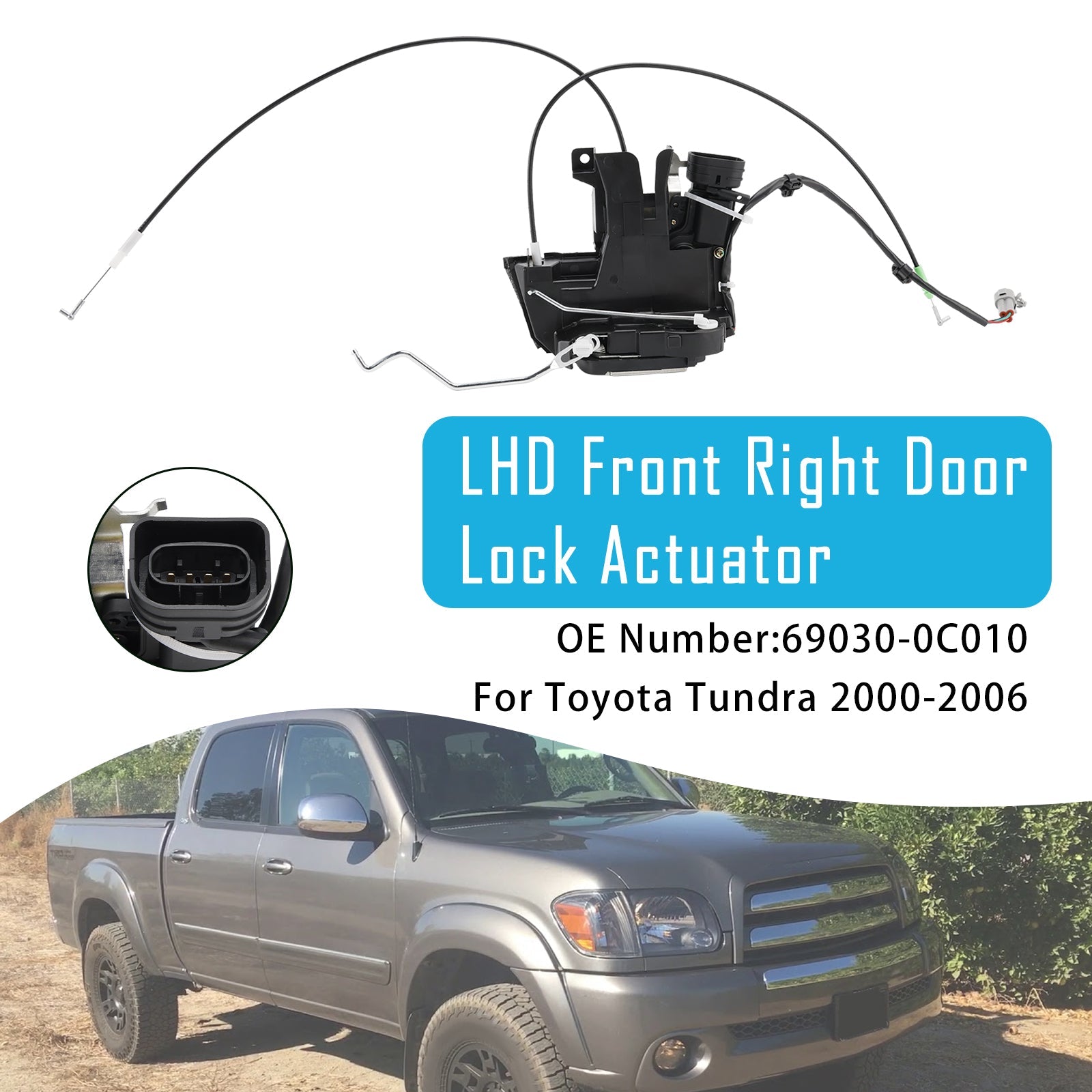 Front Right Door Lock Actuator Assembly 69030-0C010 For Toyota Tundra 2000-2006