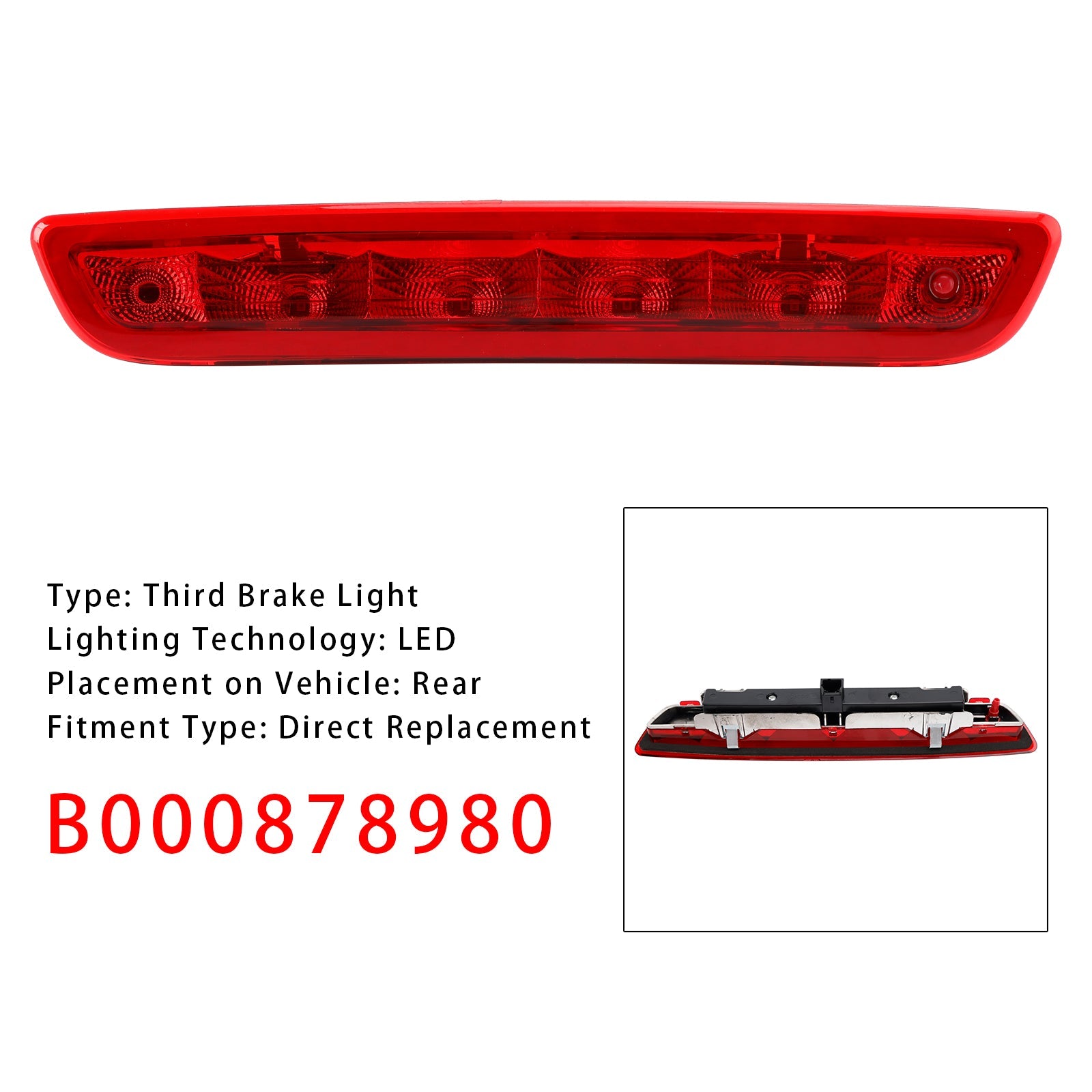 2014-2021 Peugeot 108 Red 3RD Third Brake Light B000878980