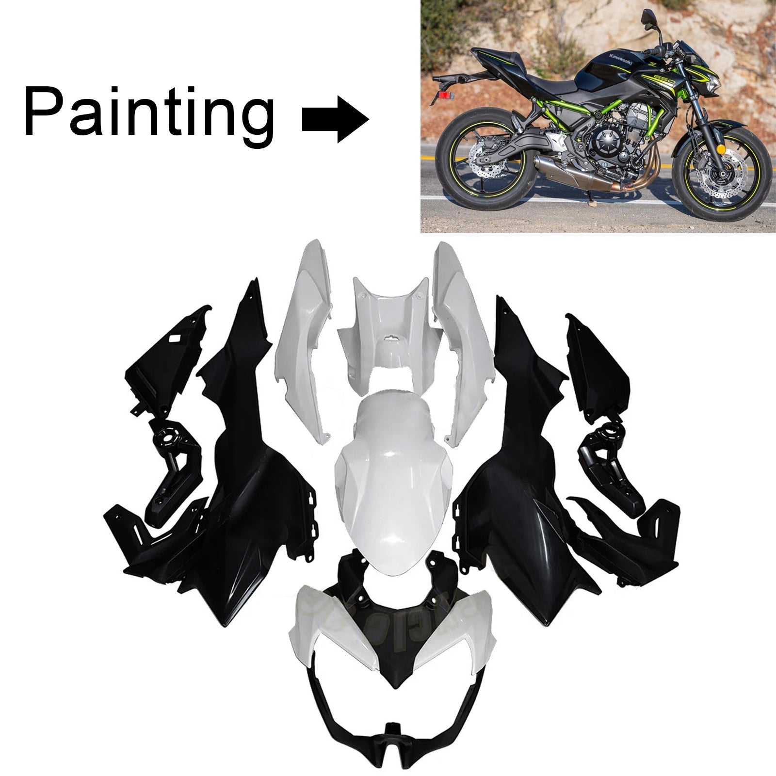2020-2025 Kawasaki Z650 Injection Fairing Kit Bodywork Plastic ABS