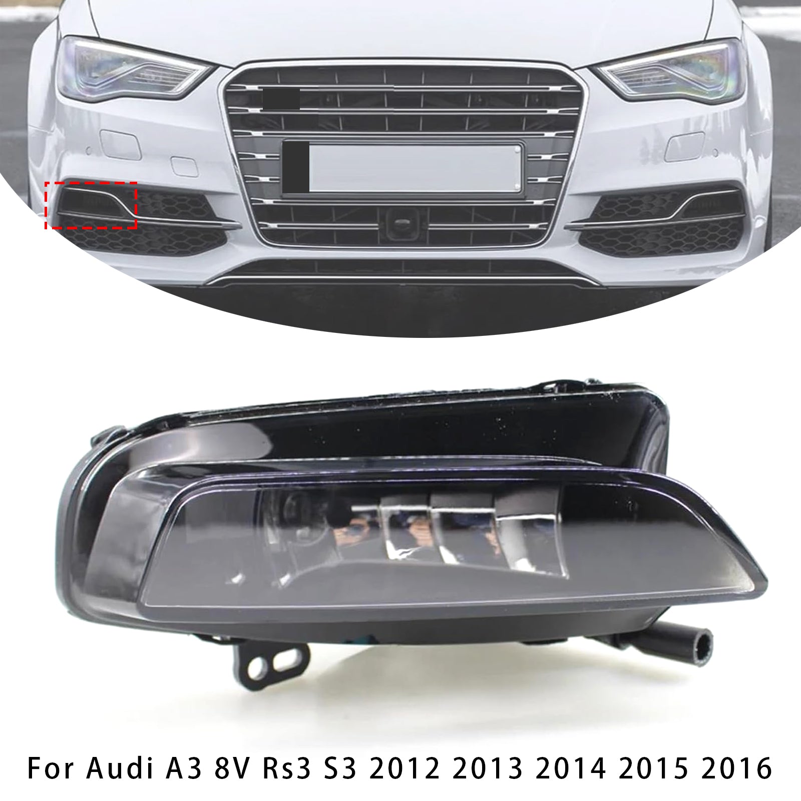 2012-2016 Audi A3 8V Rs3 S3 1 Pcs Front Right Fog Light Lamps With Bulbs