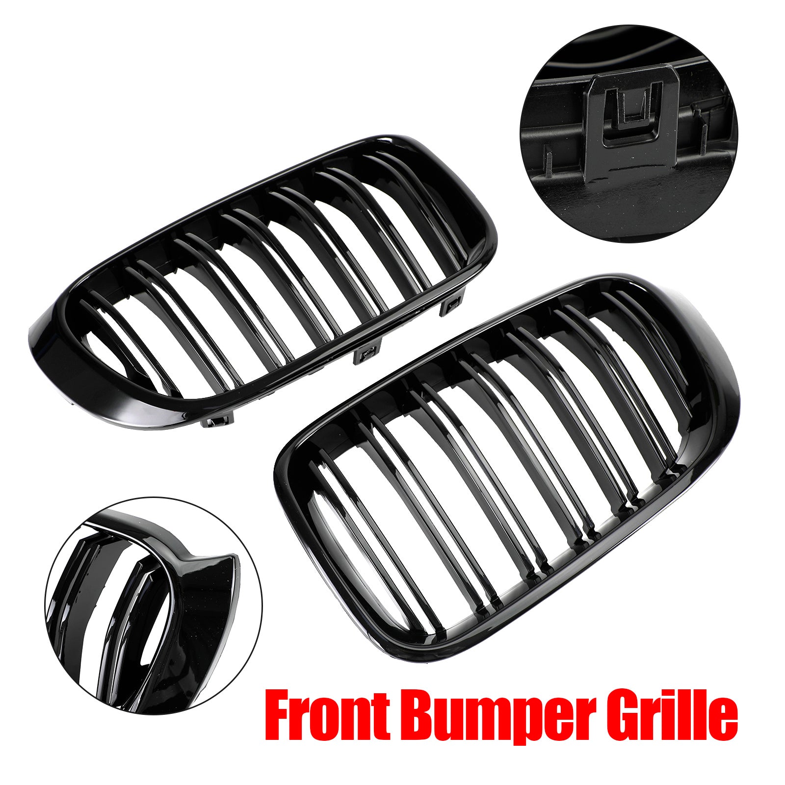 2014-2017 BMW X3 X4 F25 F26 Gloss Black Front Bumper Kidney Grille Grill