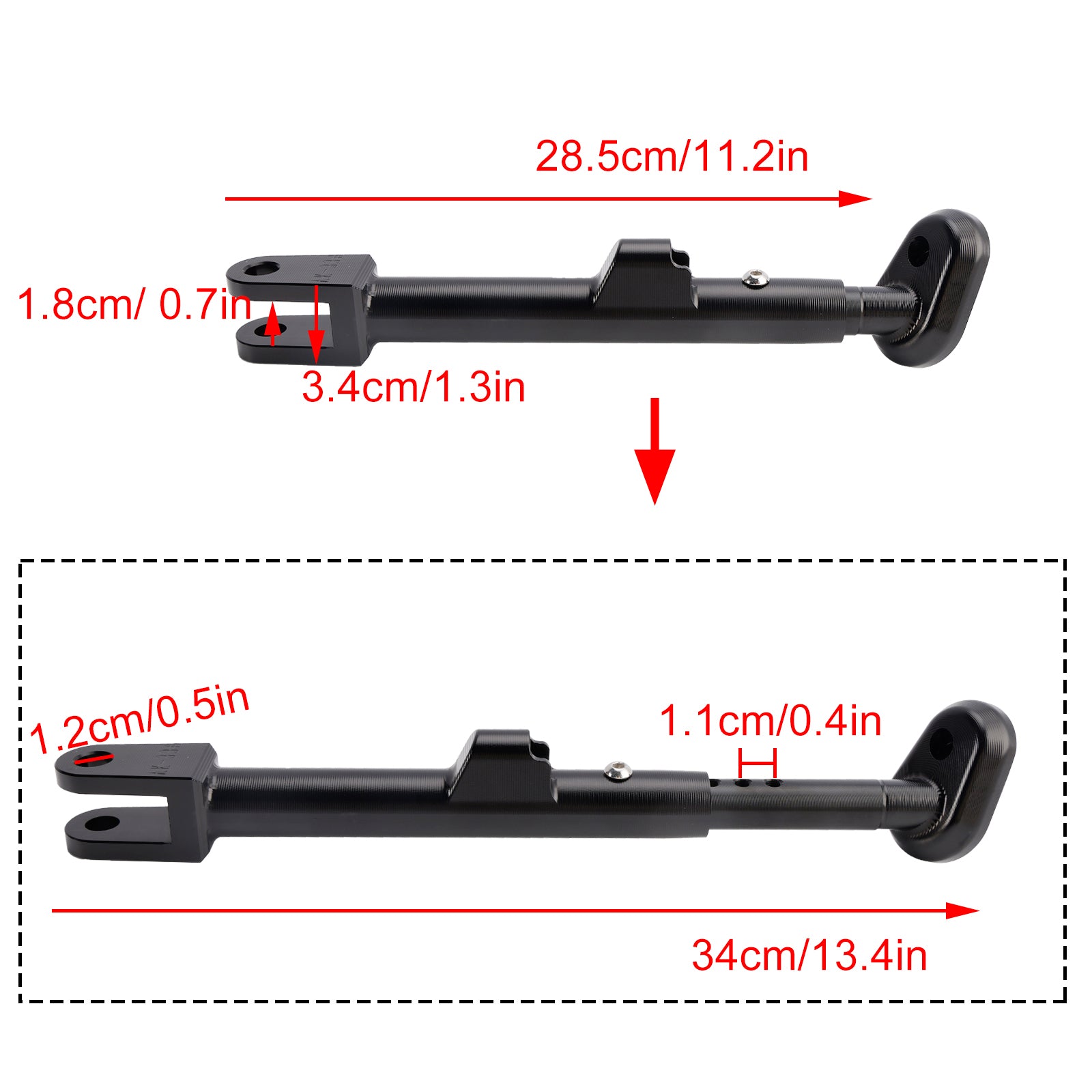 2024-Daytona 660 Adjustable Foot Side Stand Kickstand fit for
