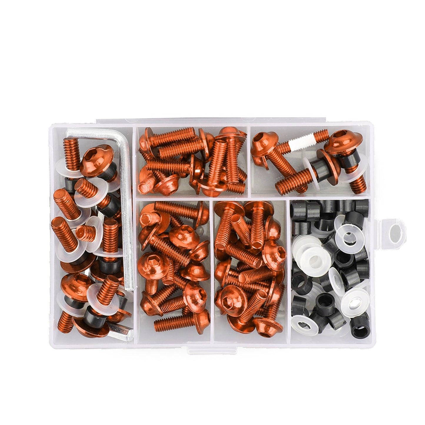 158Pcs Sportbike Windscreen Fairing Bolts Kit Fastener Clips Screws Orange