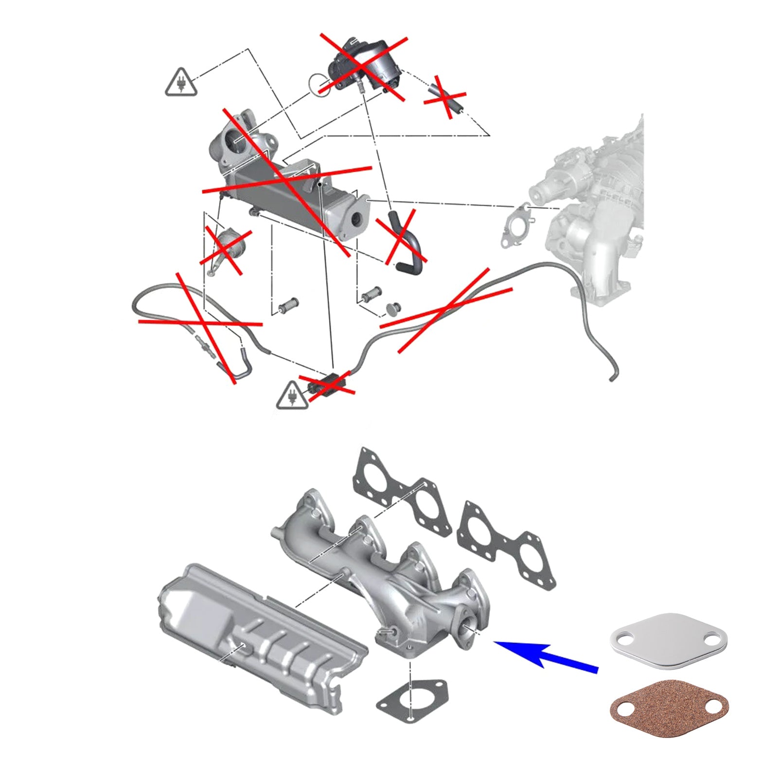 BMW 5' F10 LCI 525d 525dx N47S1 EGR Cooler Gasket Repair Replace kit