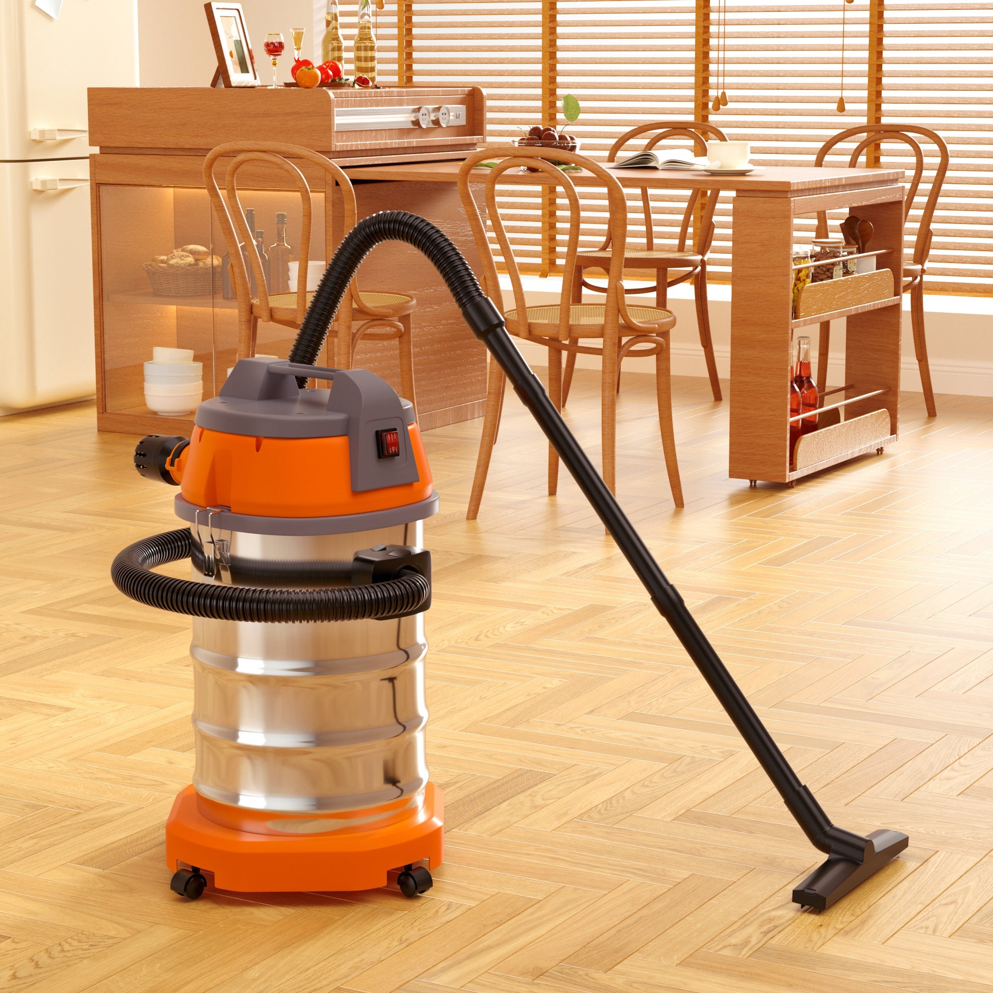 Wet Dry Blow Three Uses 10 Gallon 1200w 8 Peak Hp Stainless Steel Shop Vac Vacuum Cleaner Garage Portable Car Detailing For House Garage Workshop Car