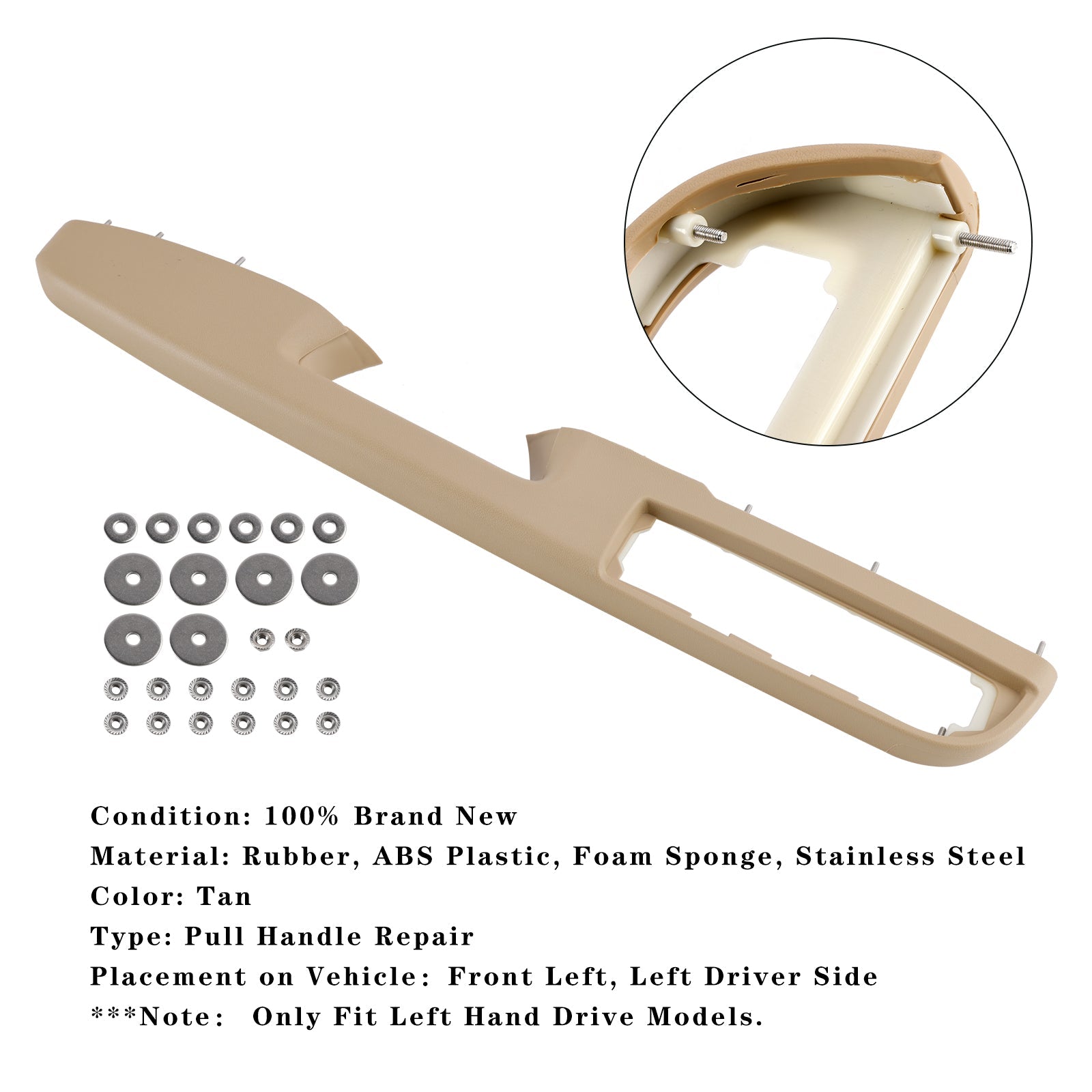 80995 Front Left Door Armrest Repair Kit Tan (27 inch) For Select Chevrolet/GMC