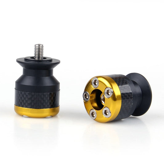 Universal Motorcycle CNC Carbon Fiber 10mm Swingarm Sliders Spools Gold