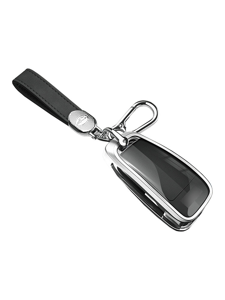 Aluminum Alloy TPU Black Car Key Case Cover With Buckle For Audi a6l a4l a3