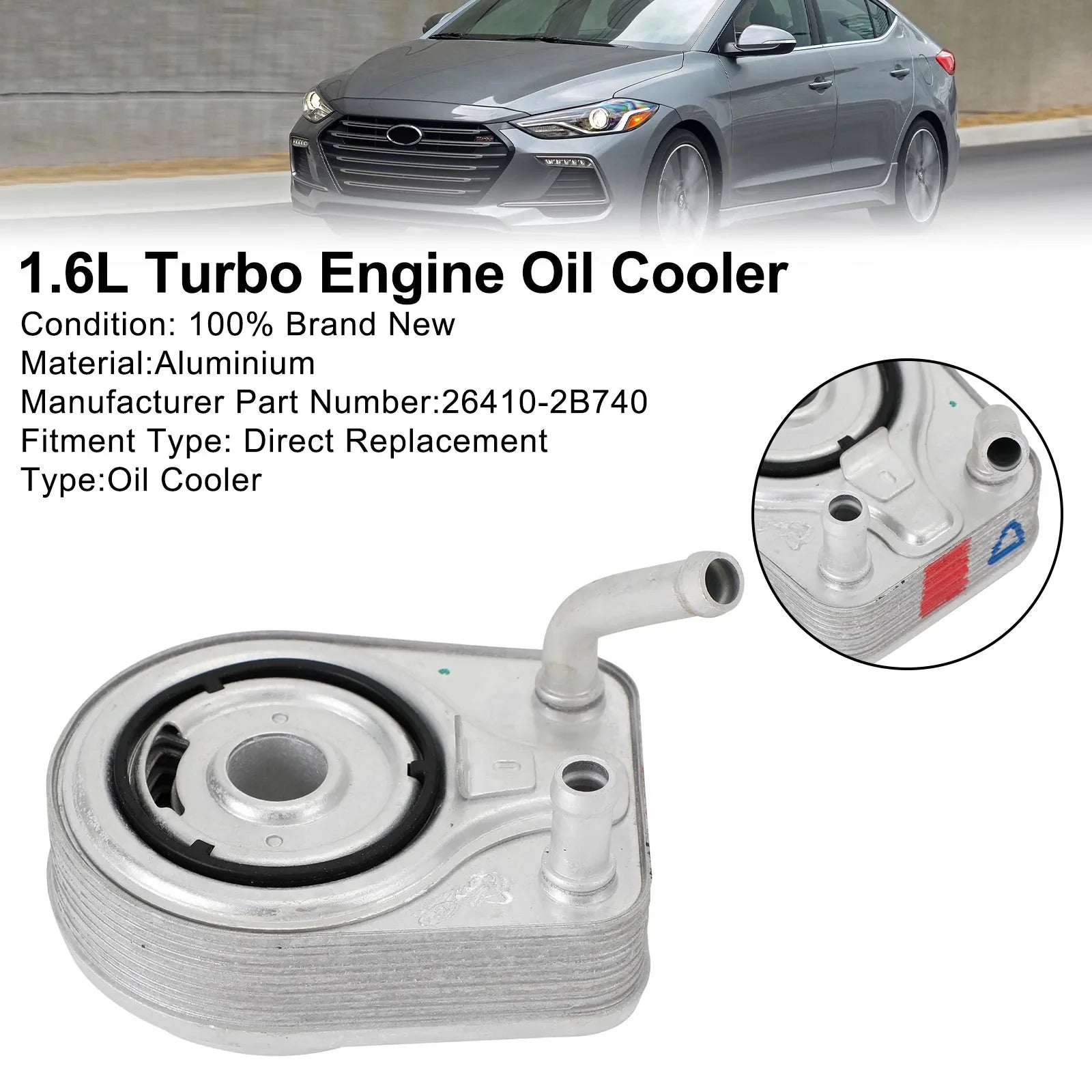 2017-2019 Hyundai Elantra 1.6L Engine Oil Cooler 26410-2B740