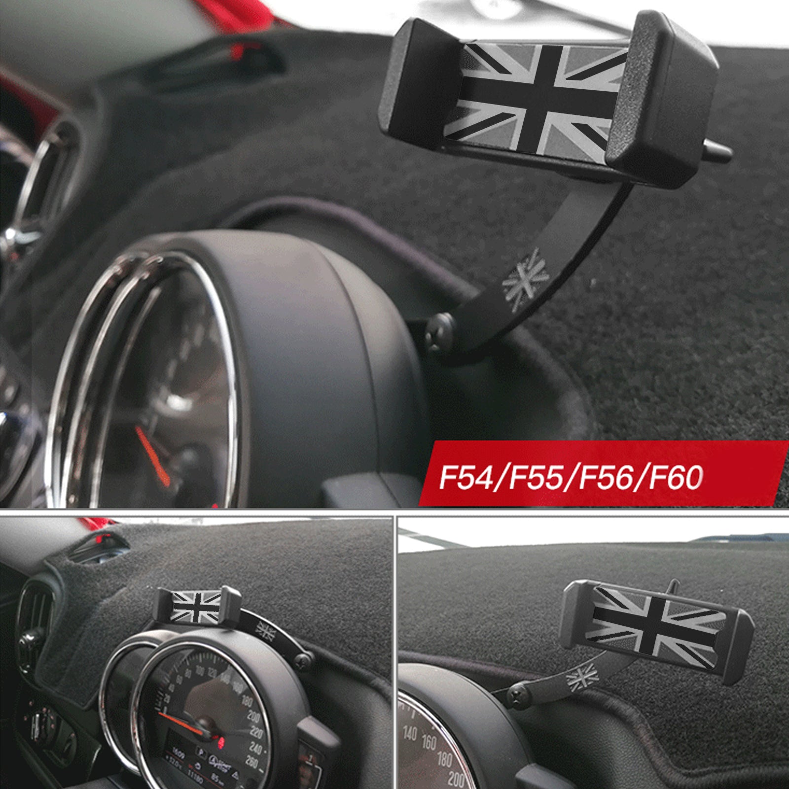 Mini Cooper F54/55/56/57/60 Union Jack Car Cell Phone Mount Folding Holder C
