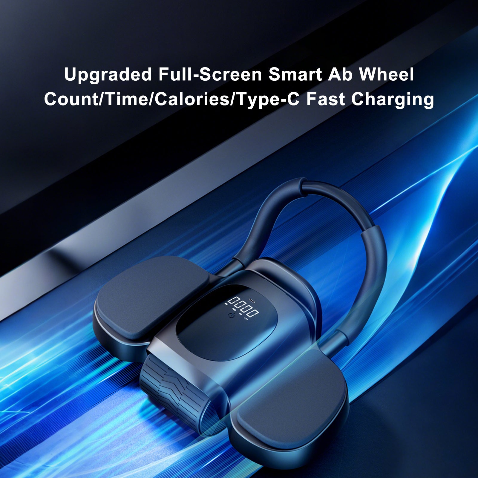 Upgraded Ab Roller with Elbow Support Auto Rebound & LCD Display – Includes Knee Pads Perfect for Home Workouts Black Timer & Core Trainer
