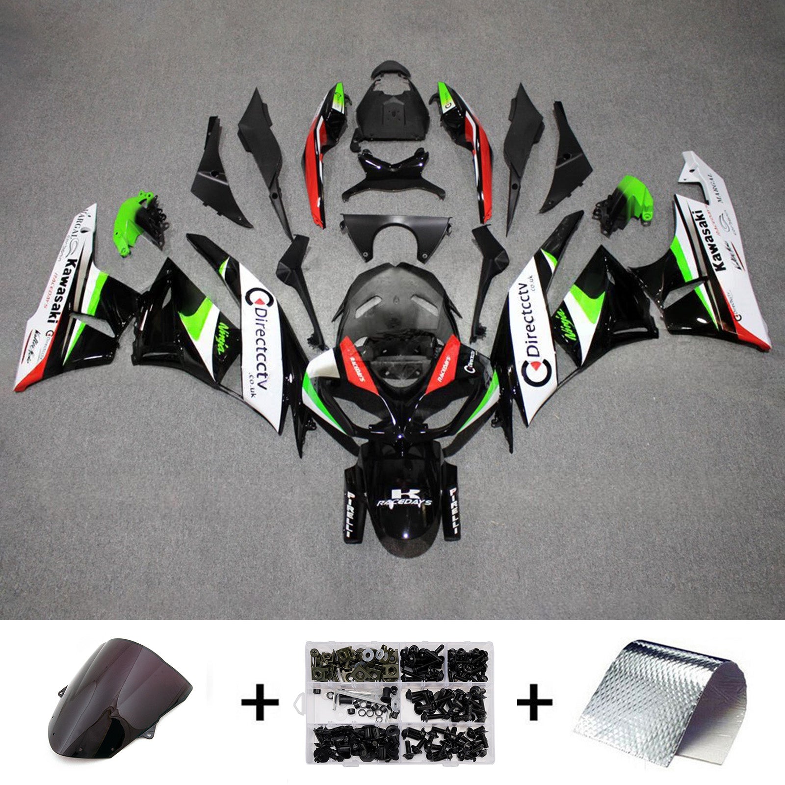 Injection Fairing Kit Bodywork Plastic ABS fit For Kawasaki ZX6R 636 2009-2012