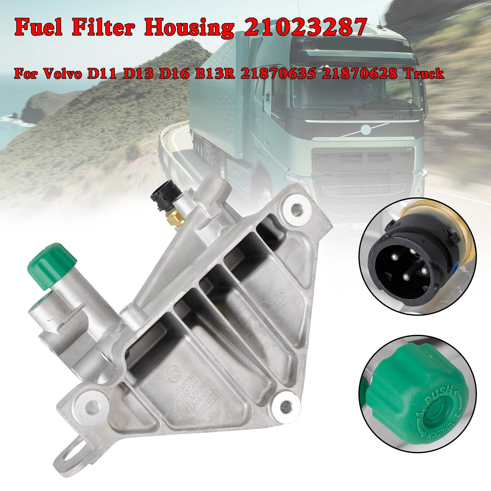 Fuel Filter Housing 21023287 For Volvo D11 D13 D16 B13R 21870635 21870628 Truck