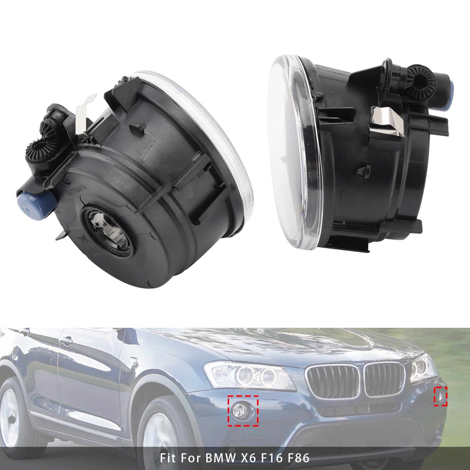 Pair Front Fog Light Lamps Without Bulbs Fit For BMW X3 X4 X5 X6 63177238787