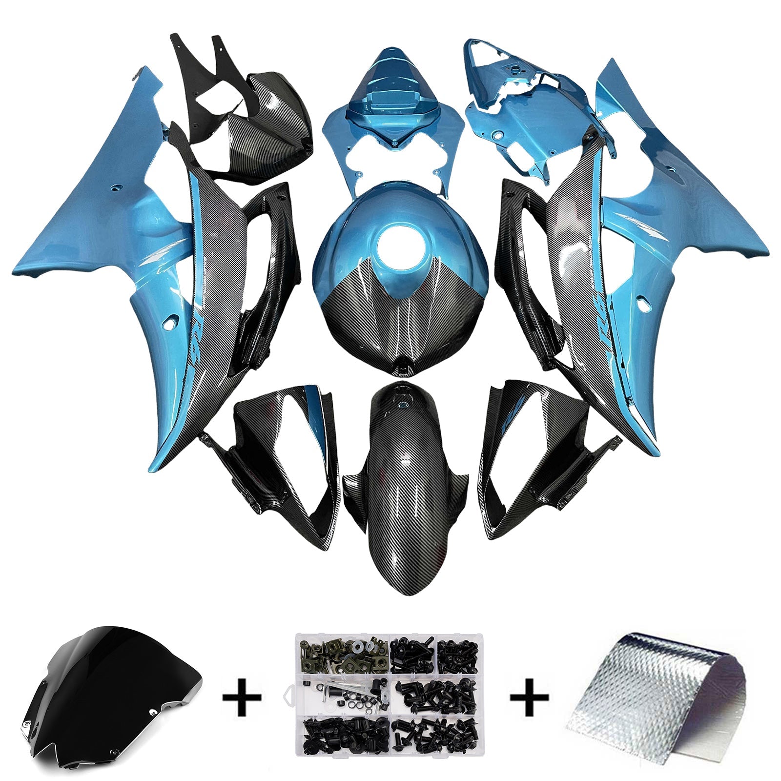 Injection Fairing Kit Bodywork Plastic ABS For Yamaha YZFR6 YZF-R6 2008-2016