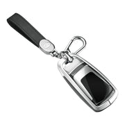 Aluminum Alloy TPU Silvery Car Key Case Cover With Buckle For Audi a6l a4l a3