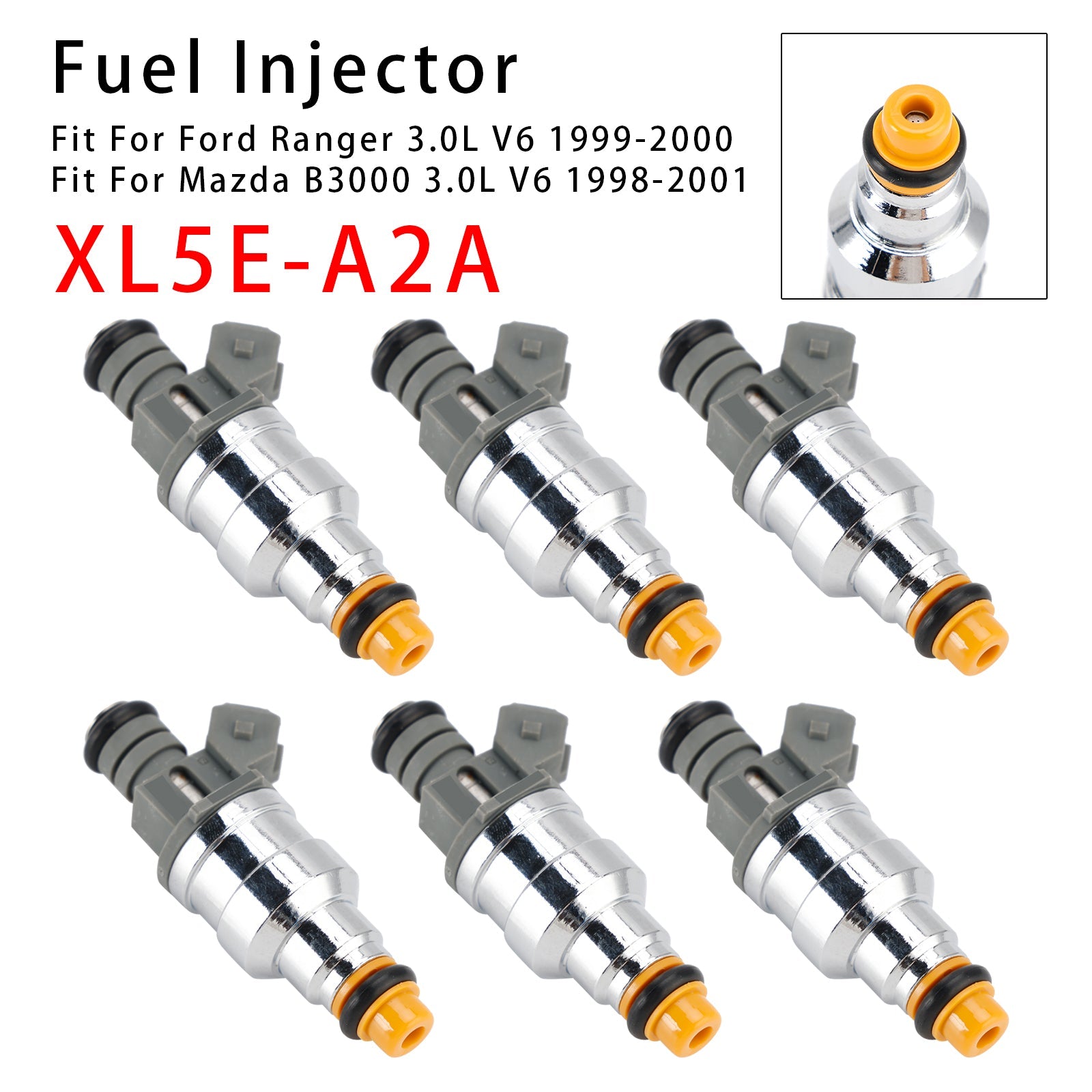 1999-2000 Ford Ranger 3.0L V6 6Pcs Fuel Injector XL5E-A2A XL5E-B2A