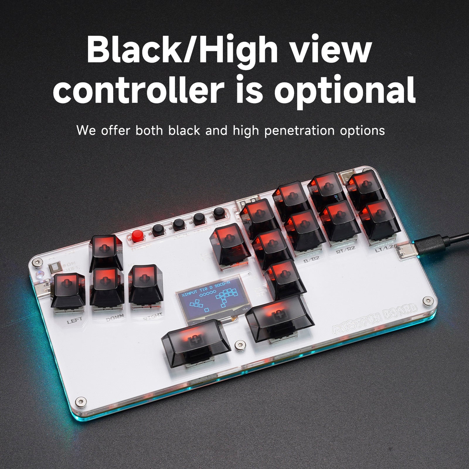 MustFun Hitbox Mini Stickless Controller Suitable For PC/PS3/PS4/Switch etc.