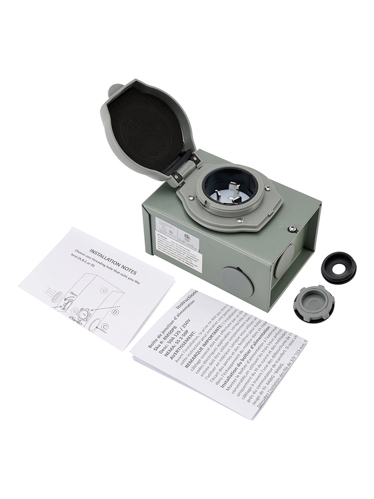 50Amp RV Generator Inlet Box NEMA SS2-50P Power Inlet Box 125/250V