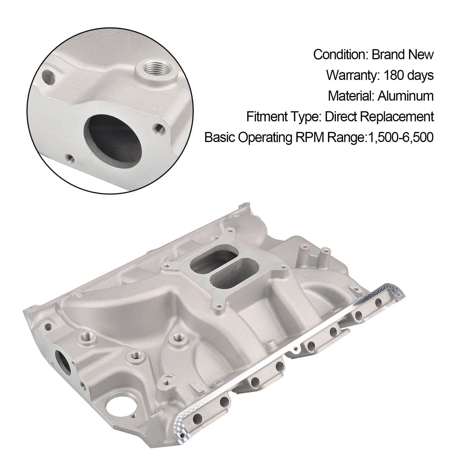 Dual Plane Satin Intake Manifold Fit Ford FE 390 406 410 427 428 Aluminum