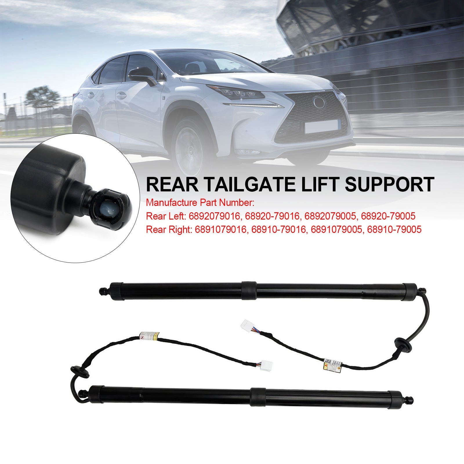2015-2017 Lexus NX 200t Base 2PCS Rear Electric Tailgate Struts 6892079016 6892079005