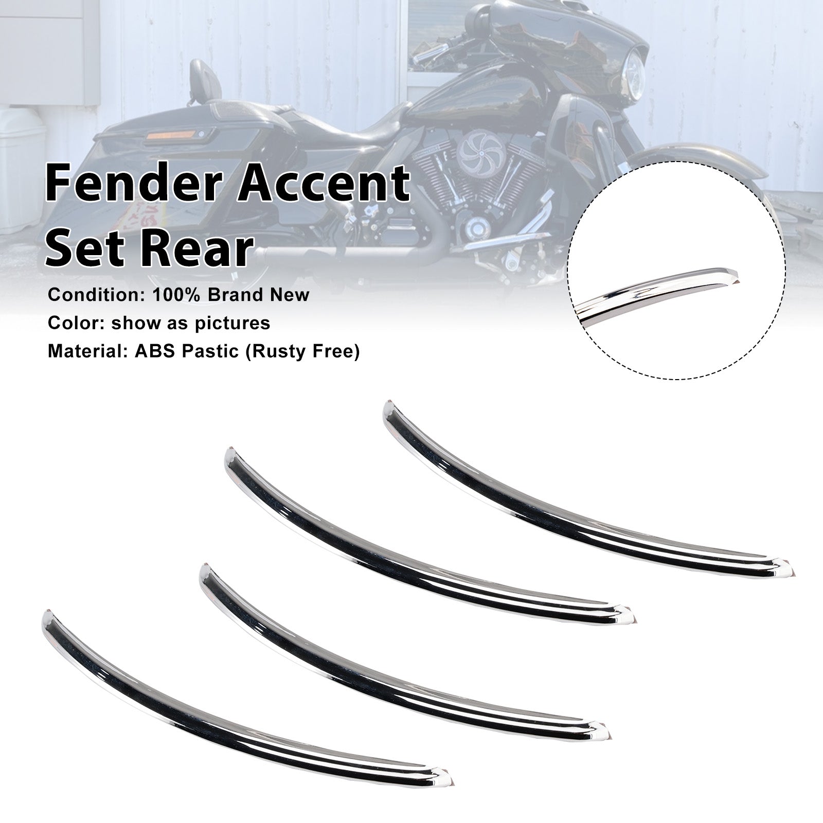 Rear Fender Accent Set For FLHX Street Glide 2006-2013