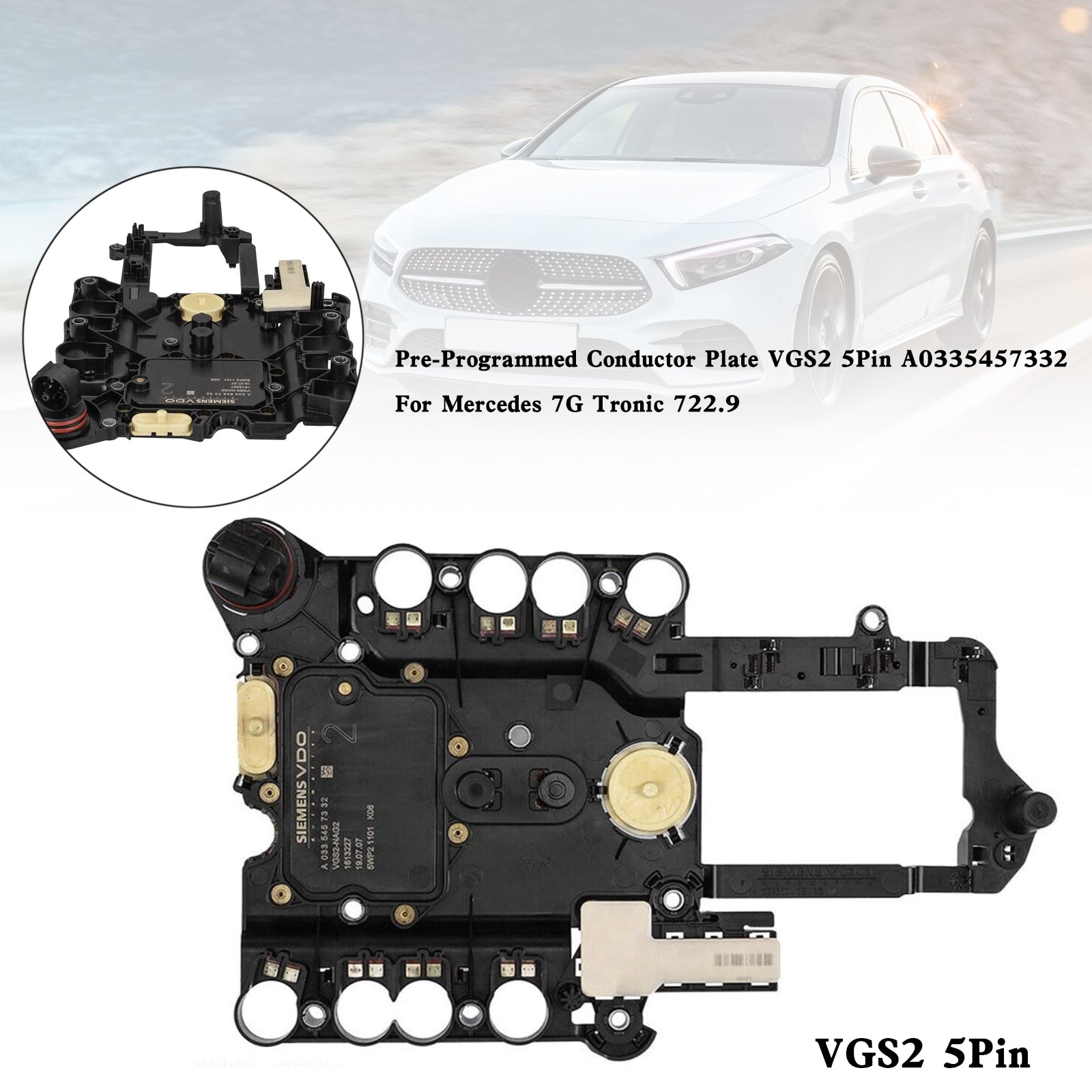 2005 MERCEDES SL 7 SP R/AWD V6 3.0L 3.5L V8 5.0L 5.5L 722.9 Tronic Pre-Programmed Conductor Plate VGS2 A0335457332