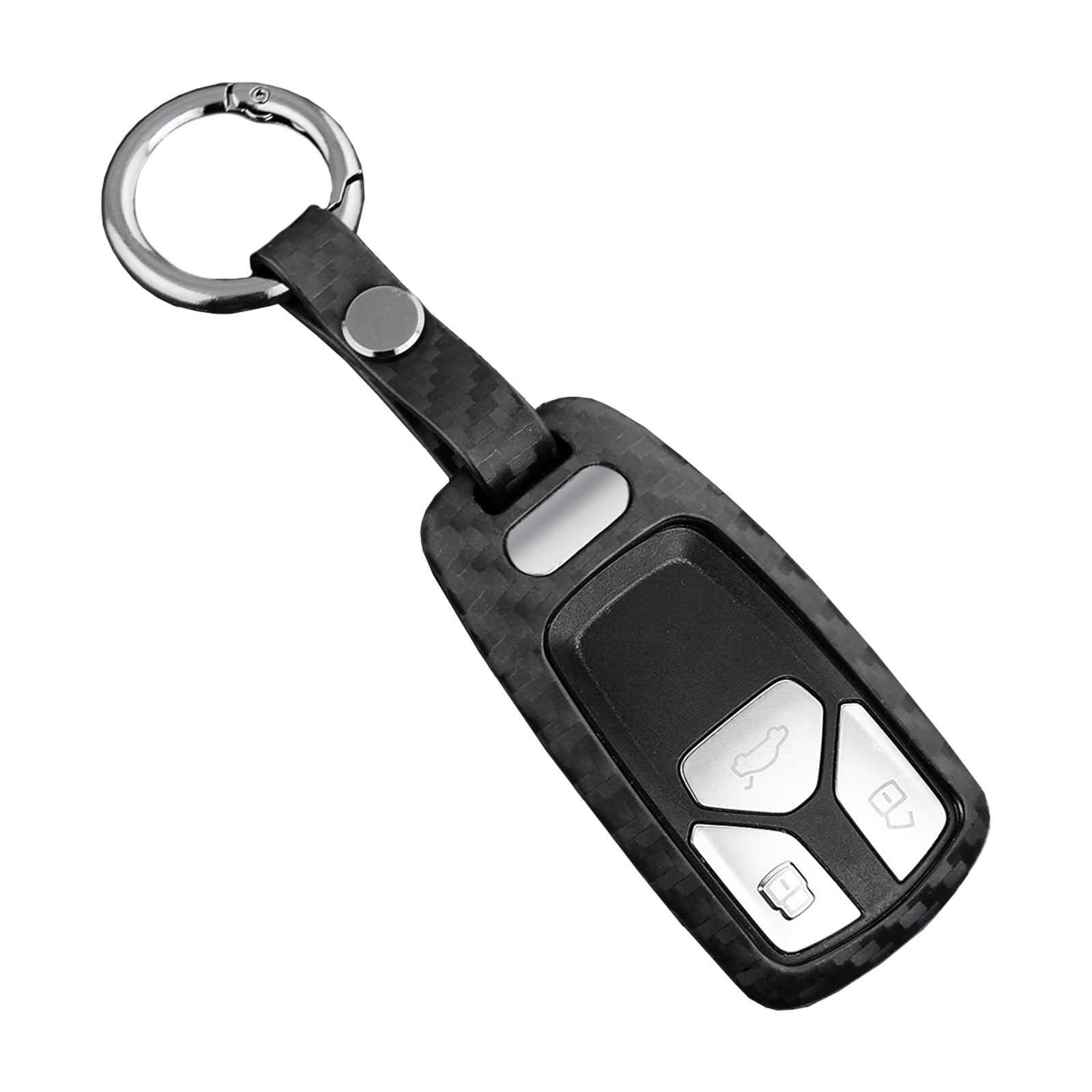 Leather Silicone Car Key Case Cover With Buckle For Audi
