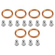 Honda Goldwing GL1500 Valkyrie GL1800 Rune 6 Exhaust Gaskets & 12 Cap Nuts