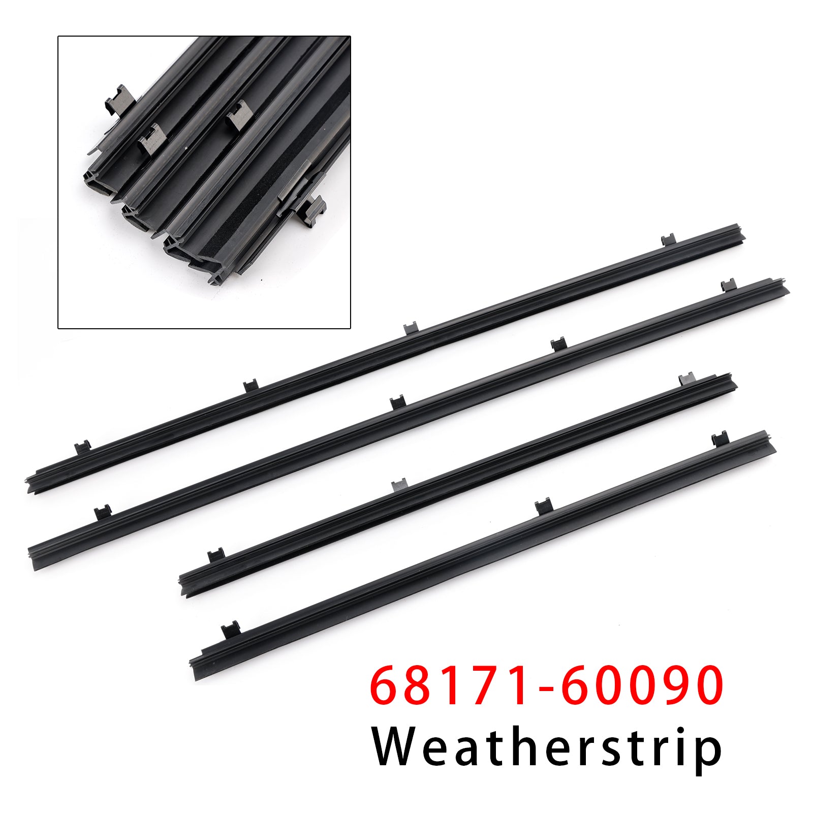 2010-2024 Toyota 4Runner GX460 4PCS Door Glass Weatherstrips 68171-60090