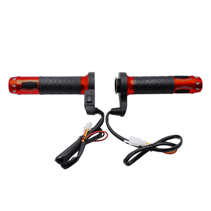 Universal 12V Heated Grips Cnc Handlebar Warm Heater 7/8" Red For Motorcycle