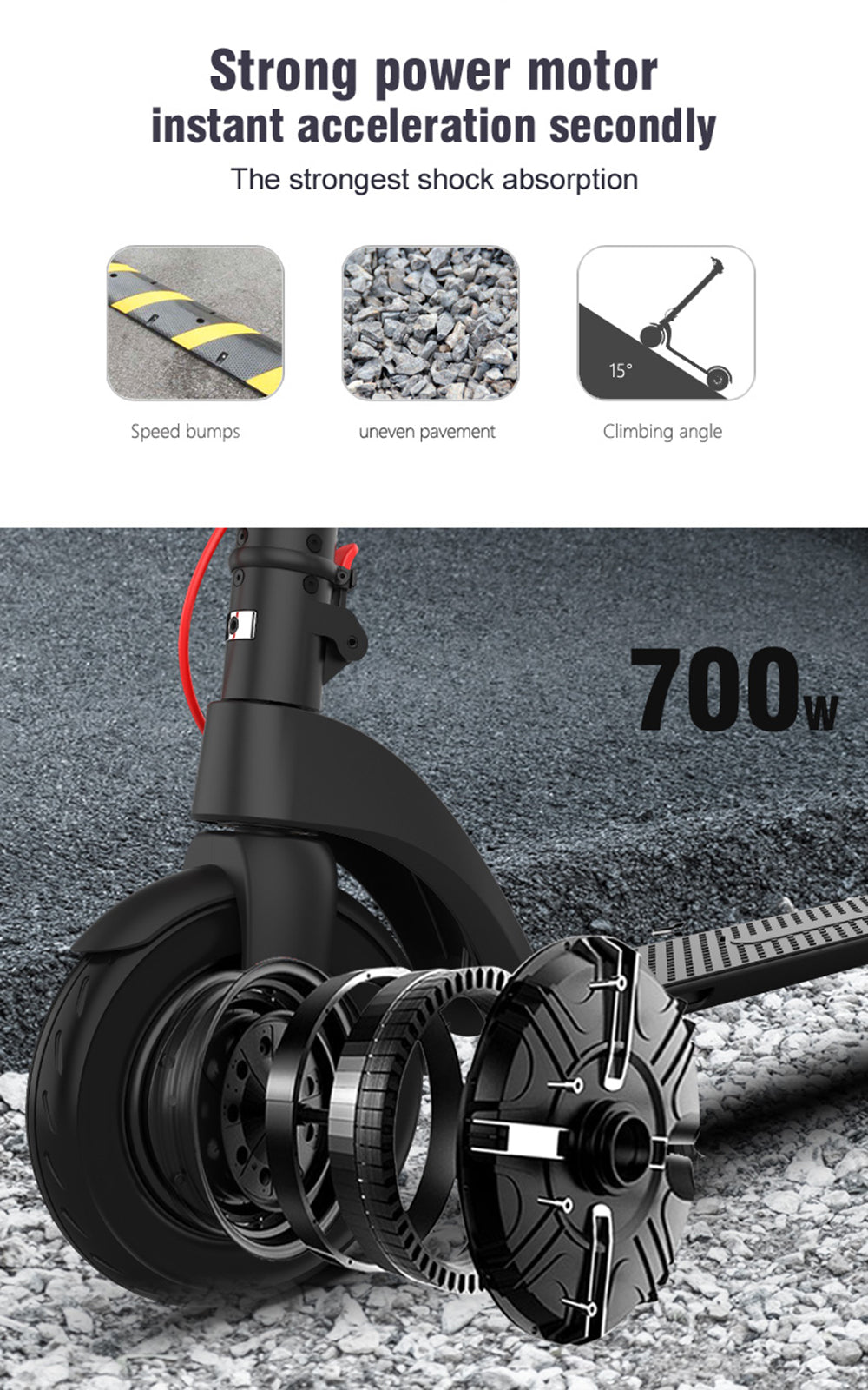 45KM 10" Folding Electric Scooter 350W Range For Adult City Commute