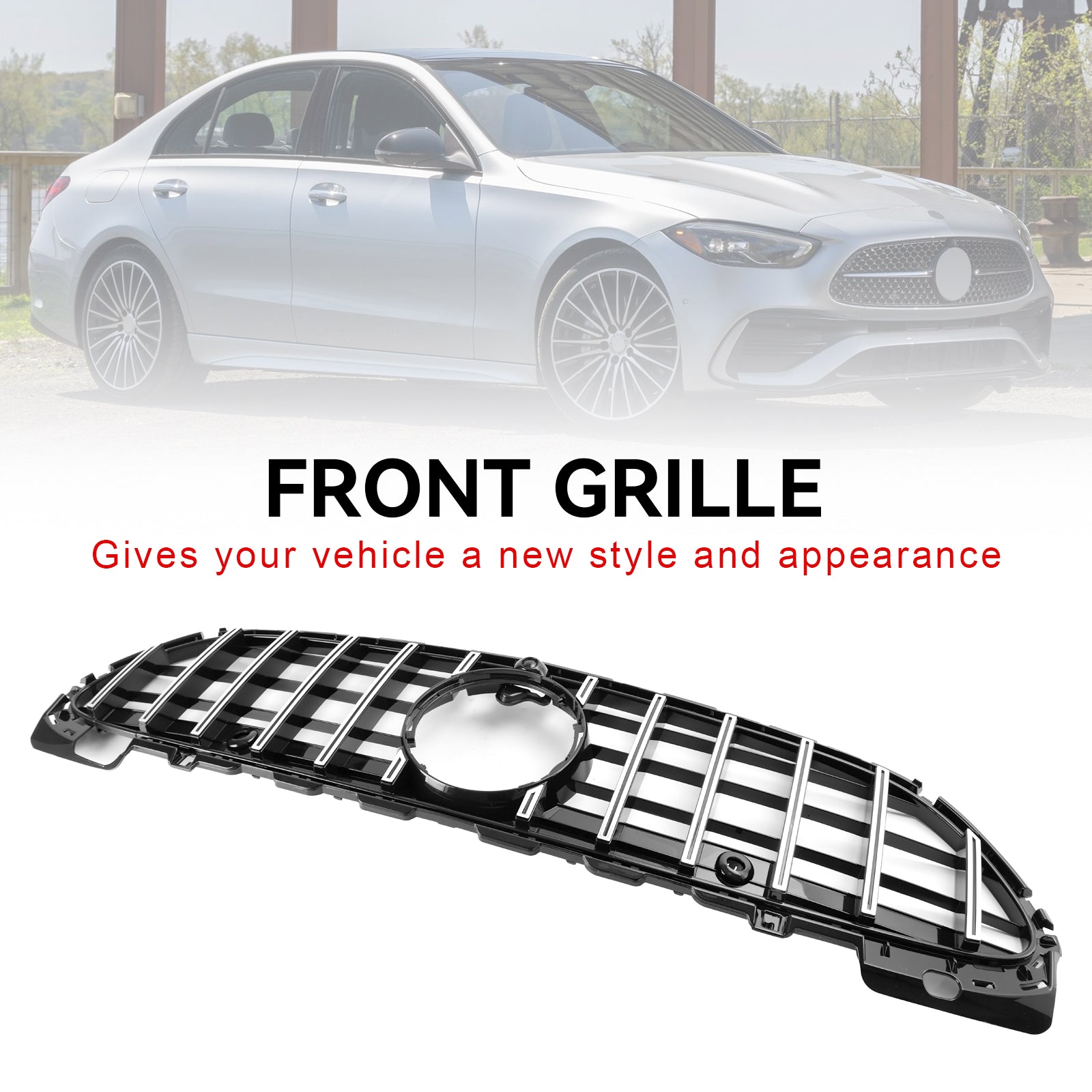 2022-2023 Mercedes Benz W206 GTR Style Front Bumper Grille Grill W/Camera