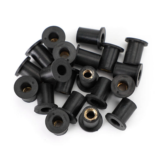 20 Quantity M5 Rubber Well Nut Windscreen & Fairing 5mm Wellnuts Fits 10mm Hole