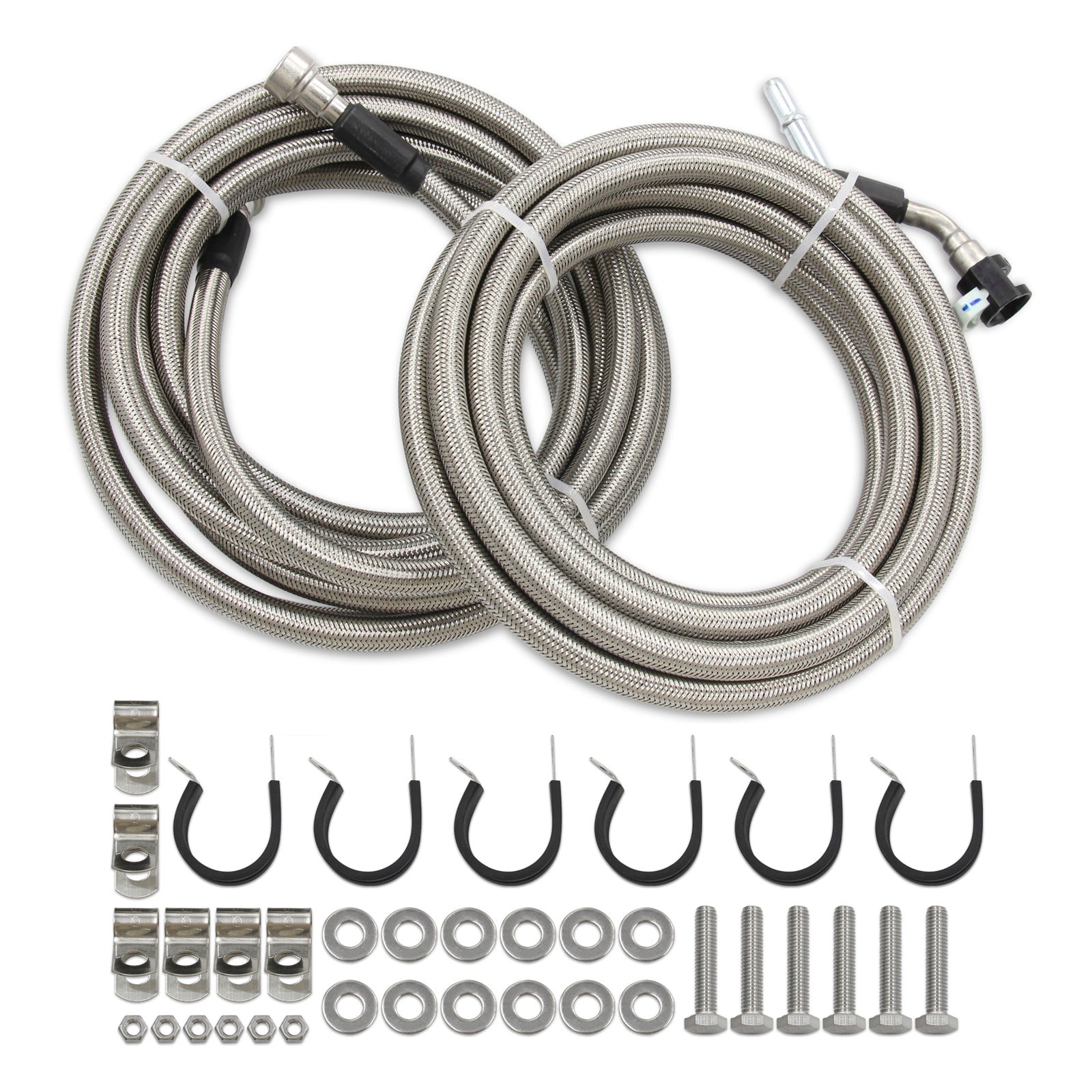 2005-2010 Chevy Cobalt, 2.2L l4 GAS, Stainless Steel Braided Fuel Line Kit Quick Fix QFF0015SS