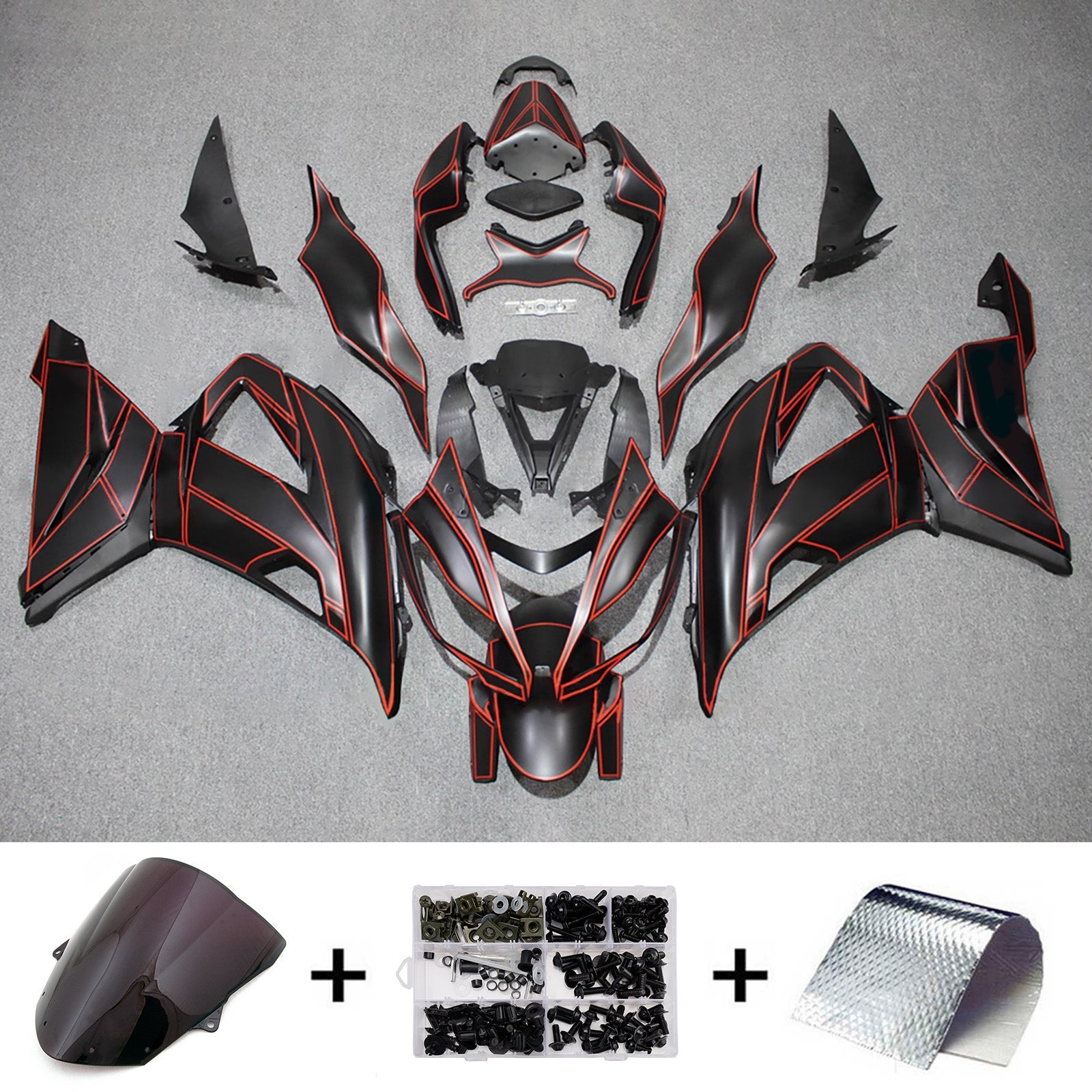 Injection Fairing Kit Bodywork Plastic ABS fit For Kawasaki ZX6R 636 2013-2018