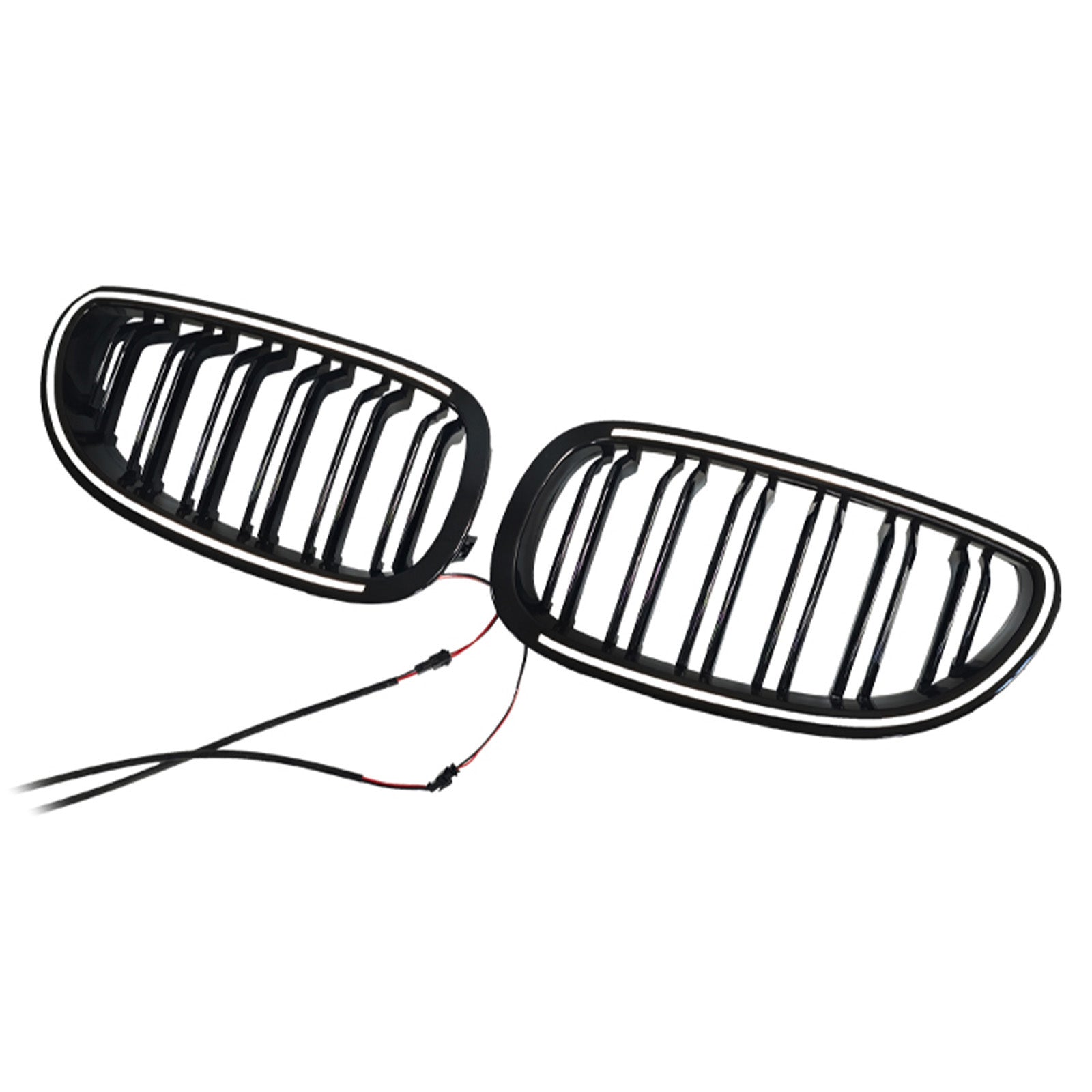 2004-2009 For BMW 5 Series Touring E61 520d 525d 530d 535d2PCS Glossy Black Front Sport Kidney Grille