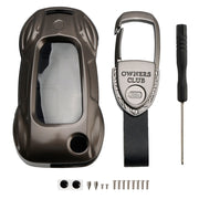 Audi A1 A3 S3 Leather Alloy Zinc Car Key Gray Case Cover