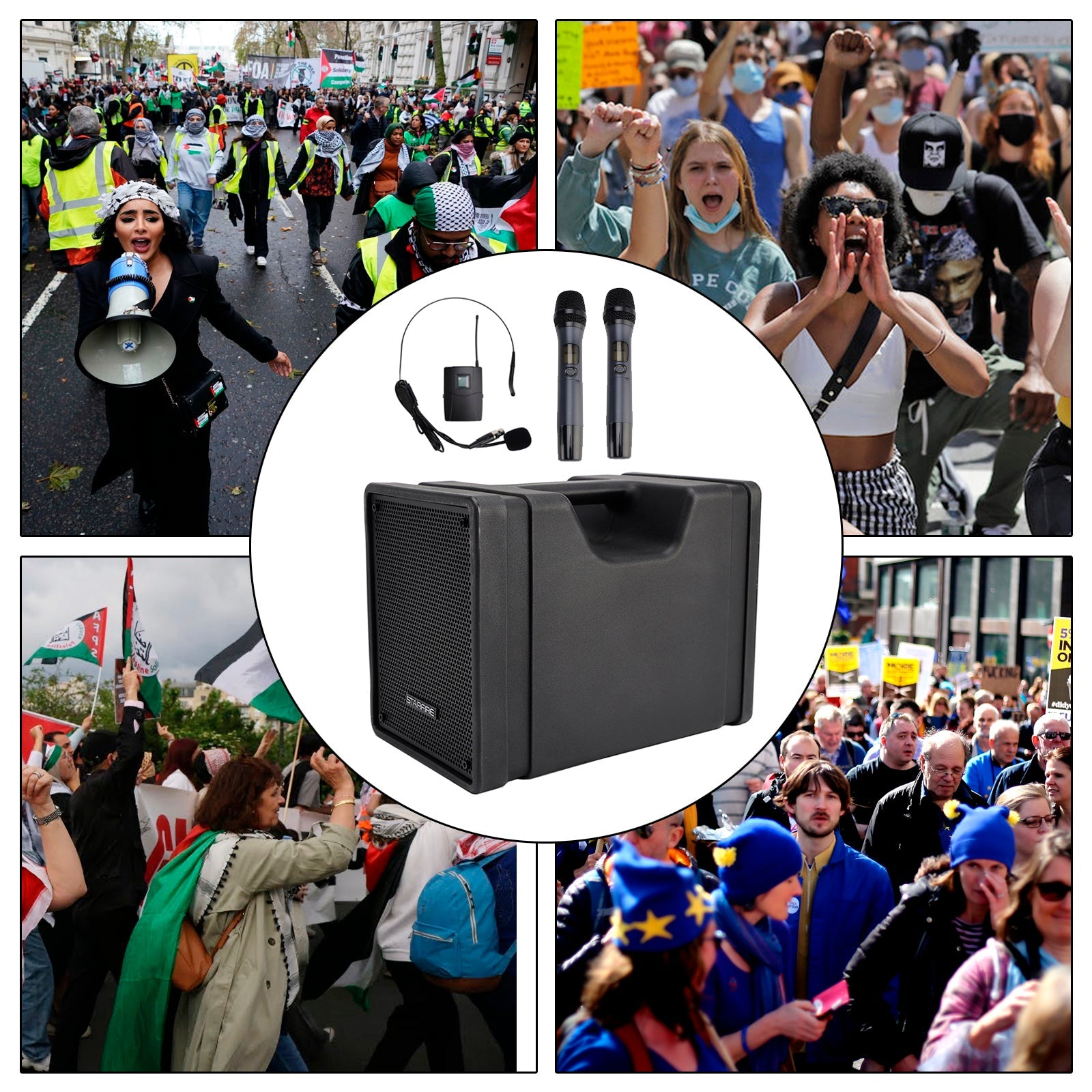 CX-10 Portable Megaphone Wireless Portable PA Speaker System Bluetooth FM Loudspeaker