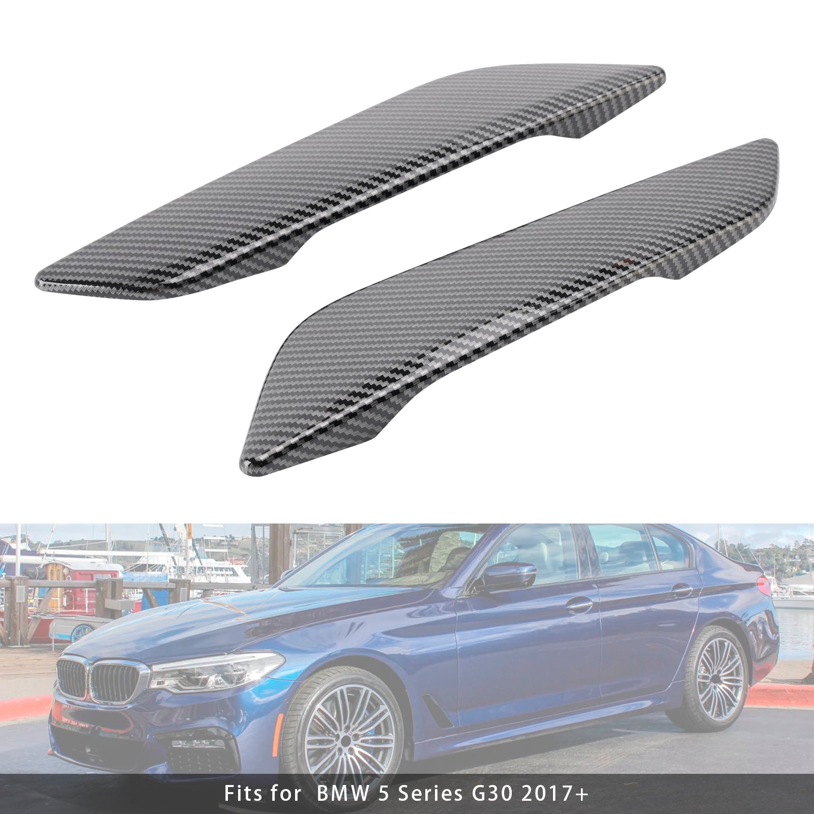 2017+ BMW 5 Series G30 G31 Carbon Fiber Style Fender Side Air Vent Trims