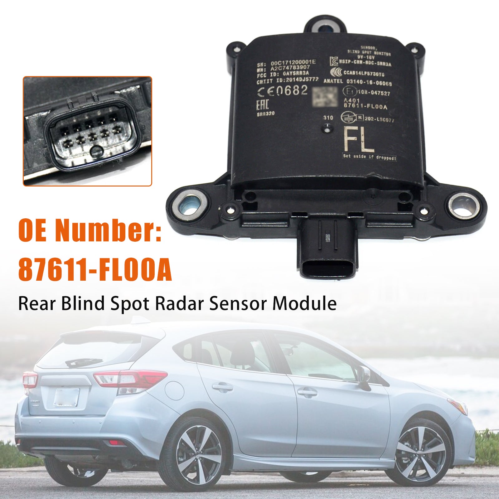 Rear Blind Spot Radar Sensor Module 87611-FL00A For Subaru Impreza 2017-2019