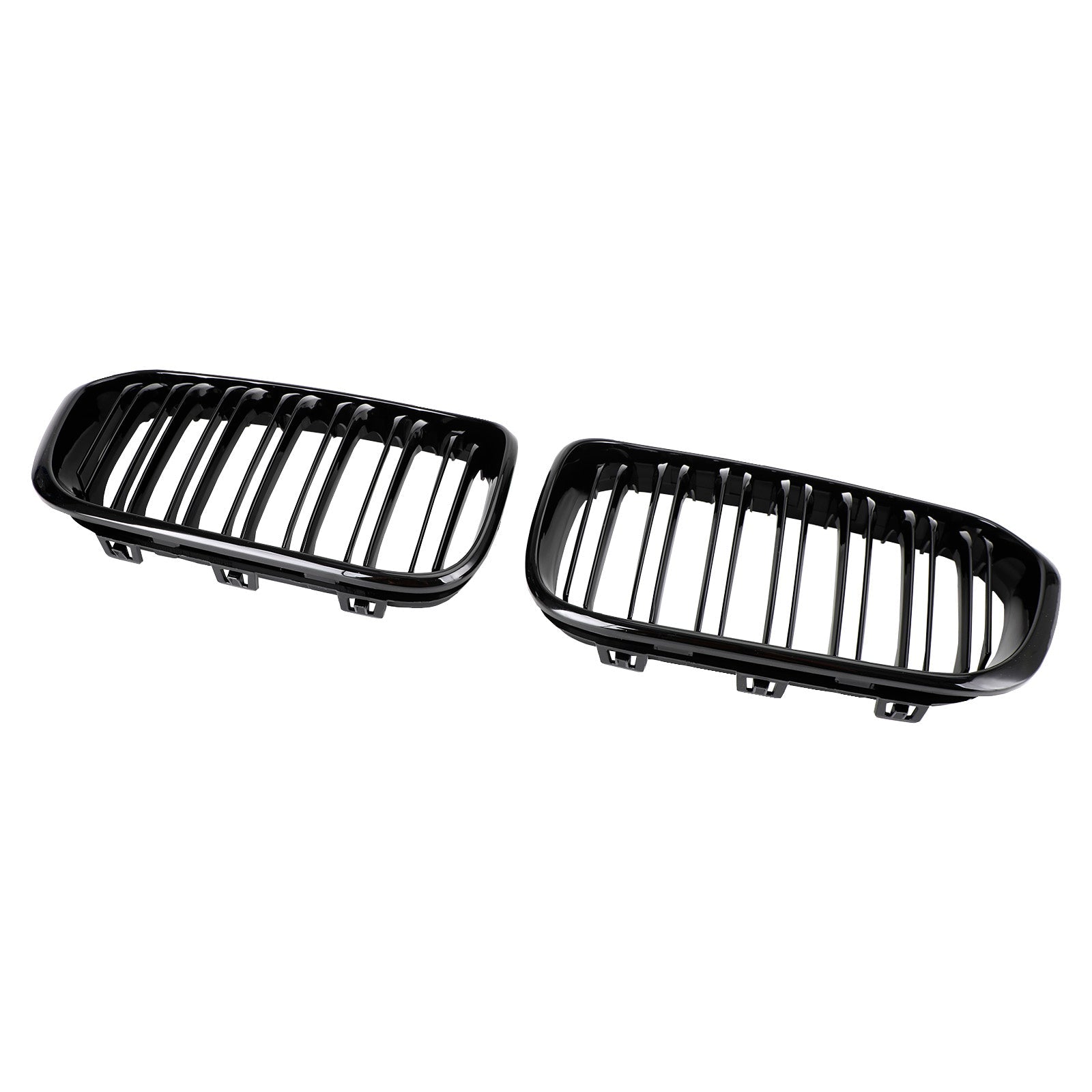 BMW 1 Series 2015-2017 F20 F21 Gloss Black Double Front Kidney Grill Grille