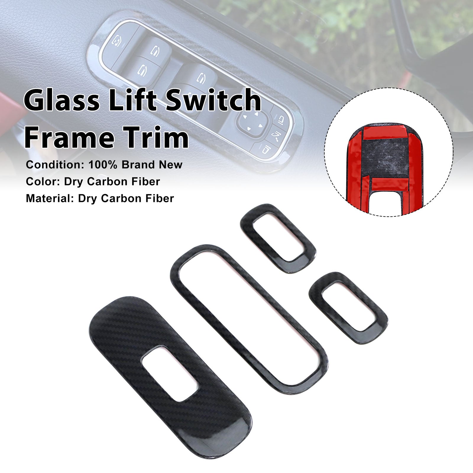 2019-2026 Fit Benz G-Class W464 W465 Carbon Fiber Glass Lift Switch Frame Trim