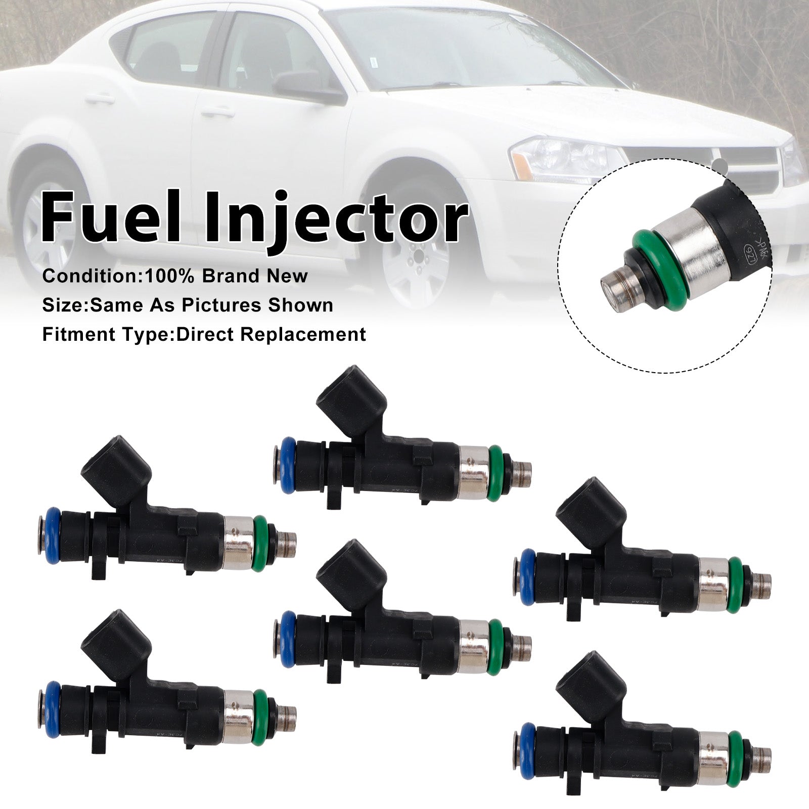 6Pcs Fuel Injector For Chrysler 300M 2004 Dodge Nitro 2007-2011 0280158028