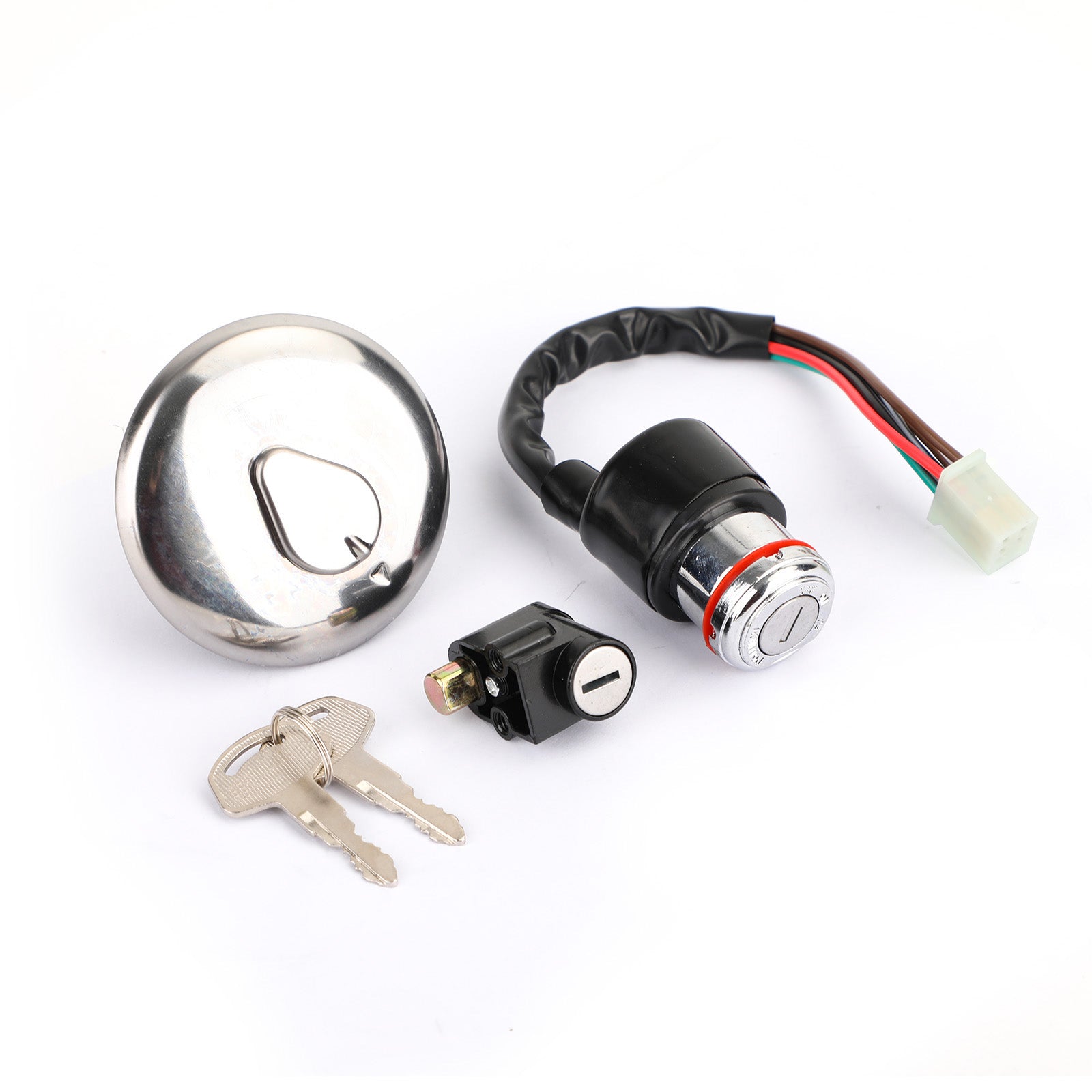 Ignition Switch Fuel Gas Cap Lock Set Fit for Suzuki GN125 GN 125 1982-2001 Generic