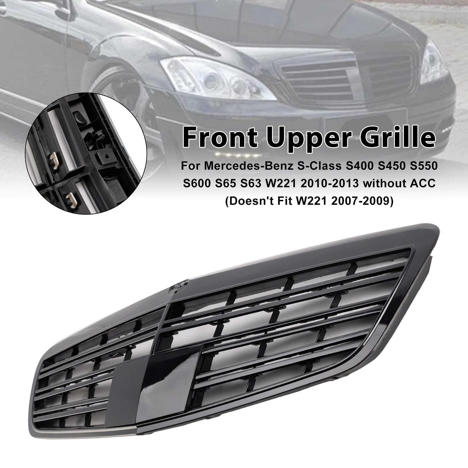 2010-2013 Mercedes Benz S-Class W221 S550 S600 S63 S65 Front Grill Grille