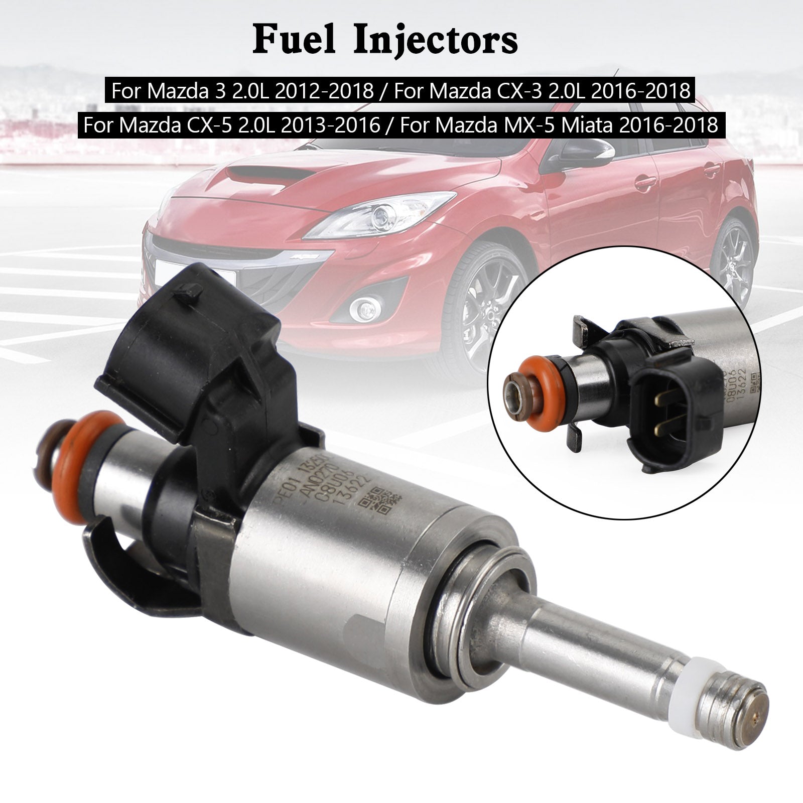 1PCS Fuel Injector PE01-13-250C Fit Mazda 3 CX-3 CX-5 2.0 2012-18 PE01-13250B