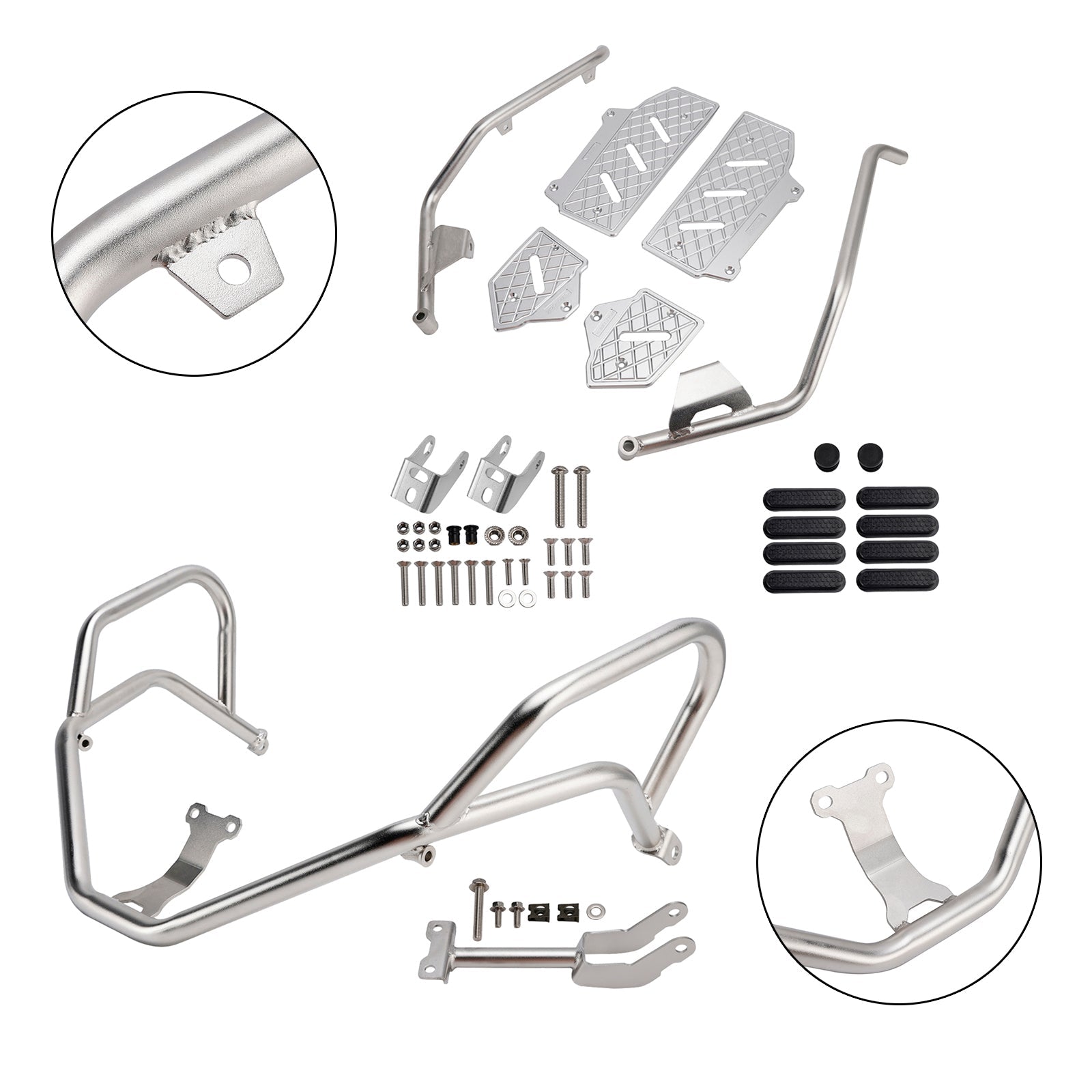 2022-2025 Honda Adv350 Upper Lower Kit Engine Guard Frame Crash Bar Silver
